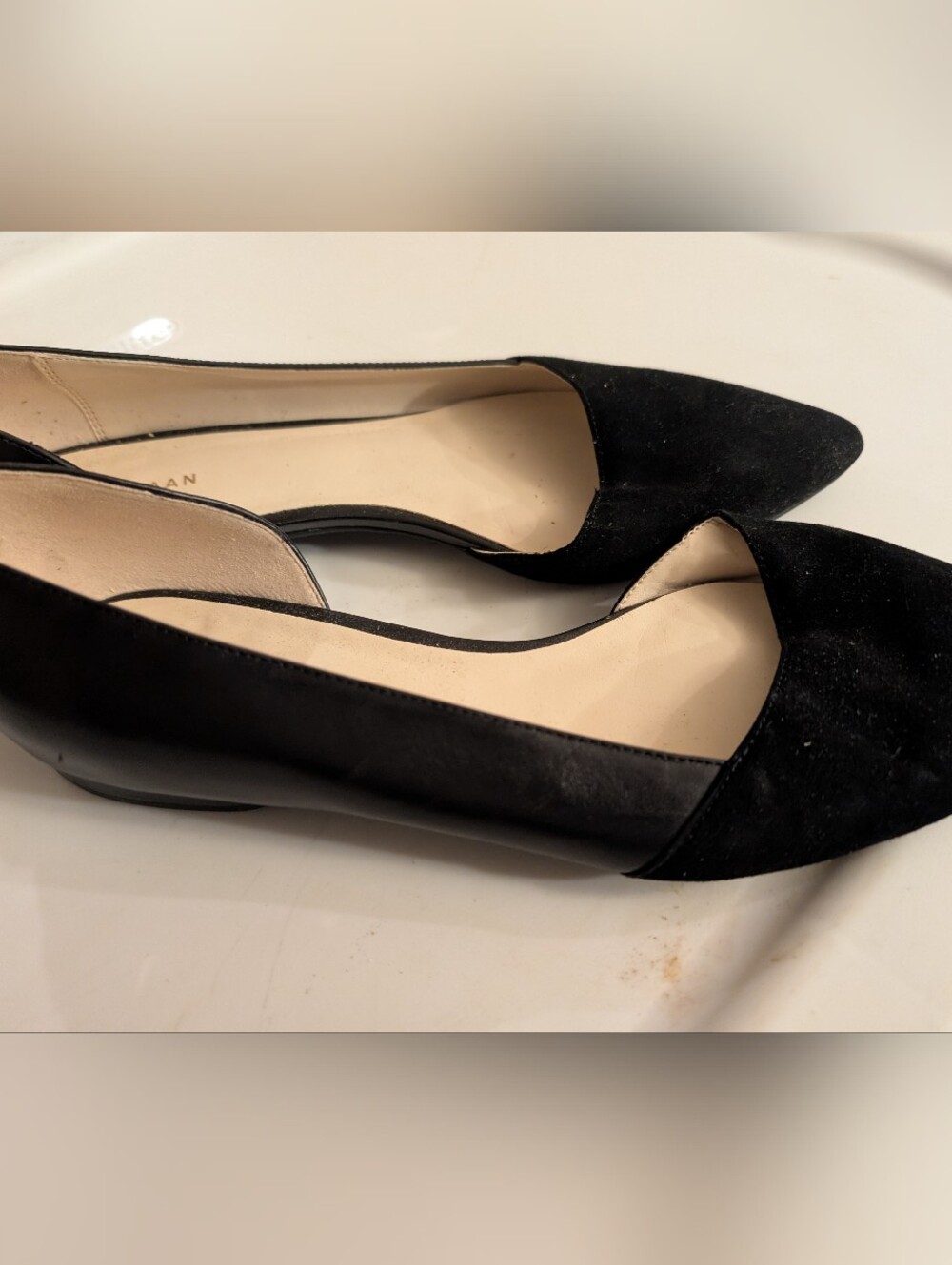 Women’s Black Pointed-Toe Cole Haan Flats